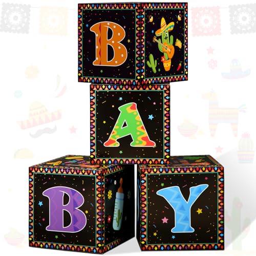 Eersida 4 Stück mexikanische Babyparty-Ballonboxen Taco Bout A Baby Party Dekoration Boxen Mexiko Fiesta Babyparty Ballonboxen für Babyparty, mexikanisches Taco-Thema, Geburtstagsparty-Dekor von Eersida