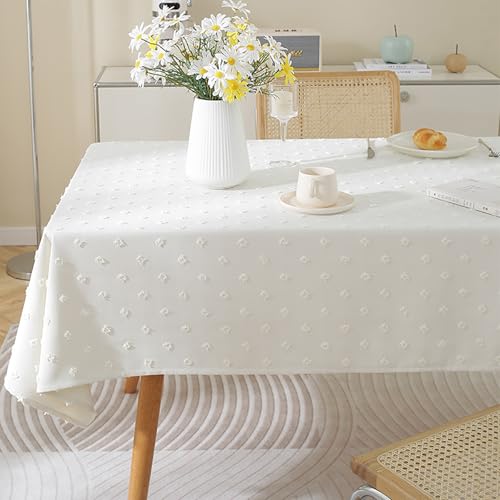 Eestfy Baumwolle Leinen Tischdecke Rechteck Wipe Clean Tischdecke Wasserdichter Rutschfester Tischabdeckungsschutz Für Küche Picknick Wohnzimmer & Esszimmer Design,DFW,135x240cm von Eestfy