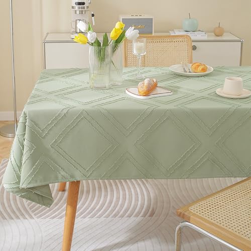 Eestfy Baumwolle Leinen Tischdecke Rechteck Wipe Clean Tischdecke Wasserdichter Rutschfester Tischabdeckungsschutz Für Küche Picknick Wohnzimmer & Esszimmer Design,Ldg,135x240cm von Eestfy