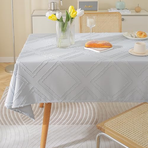 Eestfy Baumwolle Leinen Tischdecke Rechteck Wipe Clean Tischdecke Wasserdichter Rutschfester Tischabdeckungsschutz Für Küche Picknick Wohnzimmer & Esszimmer Design,Ldgb,135x220cm von Eestfy