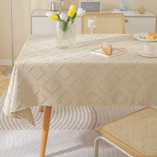 Eestfy Baumwolle Leinen Tischdecke Rechteck Wipe Clean Tischdecke Wasserdichter Rutschfester Tischabdeckungsschutz Für Küche Picknick Wohnzimmer & Esszimmer Design,Sdk,135x180cm von Eestfy