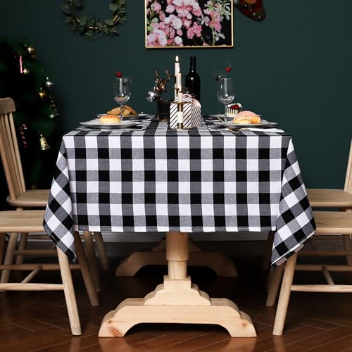 Eestfy BaumwolleLeinen Tischdecke abwischen sauber Tischdecke Anti-Rutsch Rechteck Esszimmer VerwendungGarngefärbte gesäumte Design Tischdecke für Küche,Schwarz,135x220cm Eestfy BaumwolleLeinen Tischdecke abwischen sauber Tischdecke Anti-Rutsch Rechteck Esszimmer VerwendungGarngefärbte gesäumte Design Tischdecke für Küche,Schwarz,135x220cm von Eestfy