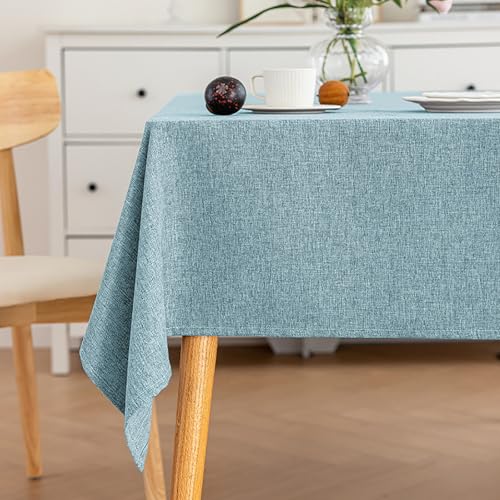 Eestfy BaumwolleLeinen Tischdecke wasserdichte Tischdecke Abwischbare Tischdecke Rechteckiges EsszimmerVerwenden Sie hitzebeständige verstärkte Saum Outdoor Indoor Tischdecke,Lake,90x90cm von Eestfy