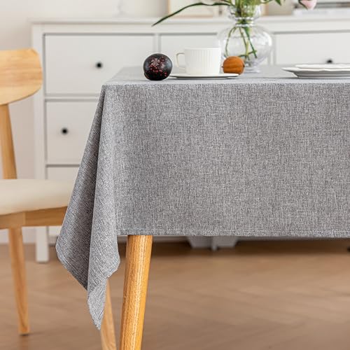 Eestfy BaumwolleLeinen Tischdecke wasserdichte Tischdecke Abwischbare Tischdecke Rechteckiges EsszimmerVerwenden Sie hitzebeständige verstärkte Saum Outdoor Indoor Tischdecke,Lgray,110x160cm von Eestfy