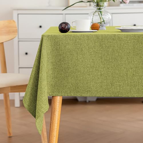Eestfy BaumwolleLeinen Tischdecke wasserdichte Tischdecke Abwischbare Tischdecke Rechteckiges EsszimmerVerwenden Sie hitzebeständige verstärkte Saum Outdoor Indoor Tischdecke,Matcha,90x150cm von Eestfy