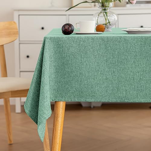 Eestfy BaumwolleLeinen Tischdecke wasserdichte Tischdecke Abwischbare Tischdecke Rechteckiges EsszimmerVerwenden Sie hitzebeständige verstärkte Saum Outdoor Indoor Tischdecke,Sage,90x150cm von Eestfy