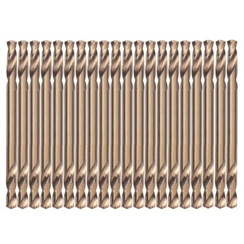 Eeuye 3,2 mm Kobaltbohrer (20 Stück), M35 HSSCO Hochgeschwindigkeitsstahl Doppelenden Stubby Body Spiralbohrer-Set für Gehärtetes Metall von Eeuye