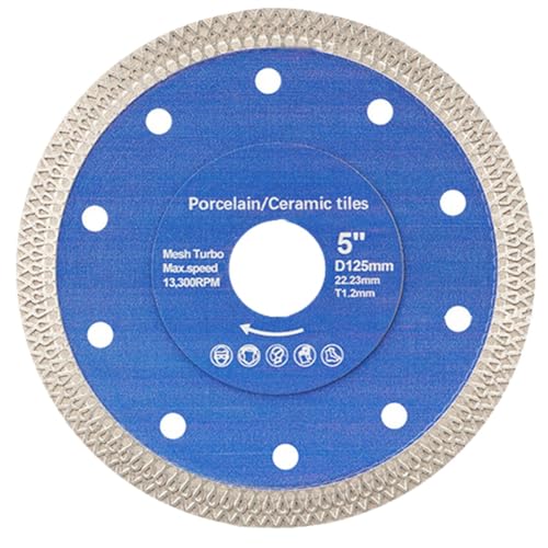 Eeuye Sägeblätter für Fliesen, Keramik, Marmor, Platten, Steinschneideblätter und Langlebige Materialien 125 X 22,23 mm Eeuye Sägeblätter für Fliesen, Keramik, Marmor, Platten, Steinschneideblätter und Langlebige Materialien 125 X 22,23 mm von Eeuye