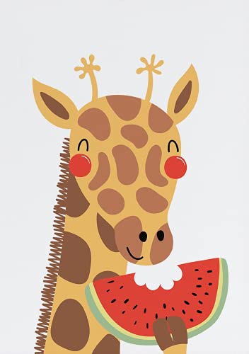 Eeypy Giraffe Kinderzimmer Wandkunst Kinder Wandkunst Metallplatte Plakette Eisen Malerei Blechschild von Eeypy