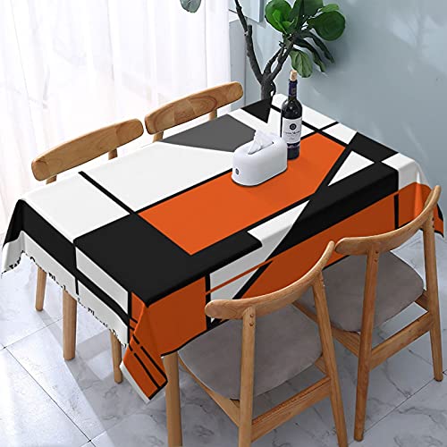 Tischdecken, waschbare Tischdecke für Küche, Esszimmer, Dekoration, Party im Freien, 137 x 183 cm, Mosaik, Orange, Weiß, Grau, Schwarz, geometrisch, abstrakt Tischdecken, waschbare Tischdecke für Küche, Esszimmer, Dekoration, Party im Freien, 137 x 183 cm, Mosaik, Orange, Weiß, Grau, Schwarz, geometrisch, abstrakt von EgoMed