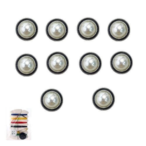 Stickzubehör, Perlenknöpfe, Nähnadeln, verschiedene Farben (10 Stück - 15 mm, Nr. 5), 10 Stück von Egoshop