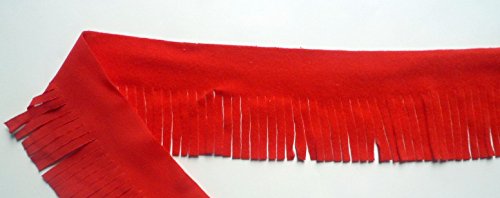 Egro Wiegele Indianer - Bänder Cowboy Fransen rot ca.75mm breit von Egro Wiegele