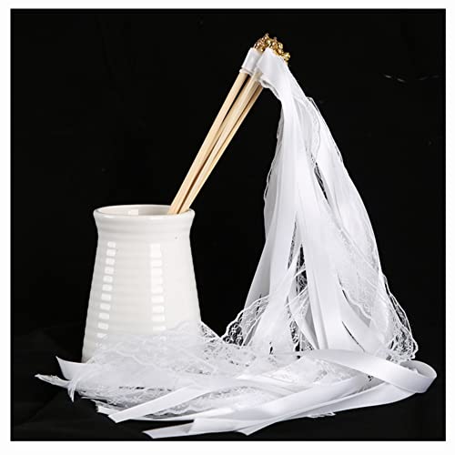Egurs 10 STK Weiß Wedding Wands Band Zauberstäbe Hochzeit Ribbon Glücksstäbe Luftschlangen mit Glocken Spitzen Fee Stick mit Weiß Band Seidenfeenstab für Partys,Urlaub,Feiern 10 Stück Egurs 10 STK Weiß Wedding Wands Band Zauberstäbe Hochzeit Ribbon Glücksstäbe Luftschlangen mit Glocken Spitzen Fee Stick mit Weiß Band Seidenfeenstab für Partys,Urlaub,Feiern 10 Stück von Egurs