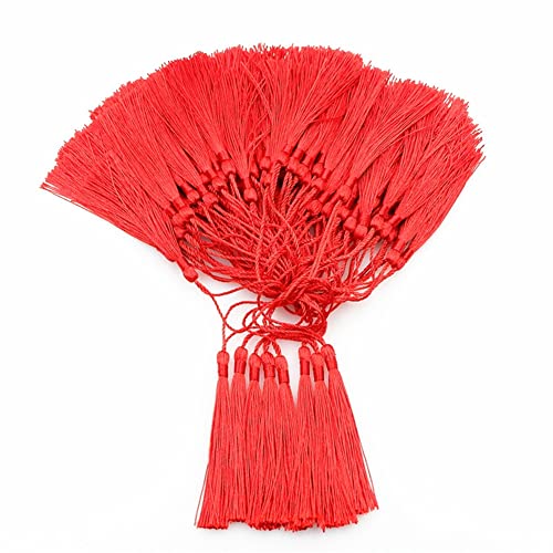 Egurs 100 Stücke 8cm Seide Quaste mit 5cm Kabel Handgemachte Klein Quaste Anhänger Schlüsselanhänger Basteln Quasten für Die Herstellung Von Schmuck, Souvenirs, Lesezeichen, DIY Handwerk Zubehör rot Egurs 100 Stücke 8cm Seide Quaste mit 5cm Kabel Handgemachte Klein Quaste Anhänger Schlüsselanhänger Basteln Quasten für Die Herstellung Von Schmuck, Souvenirs, Lesezeichen, DIY Handwerk Zubehör rot von Egurs