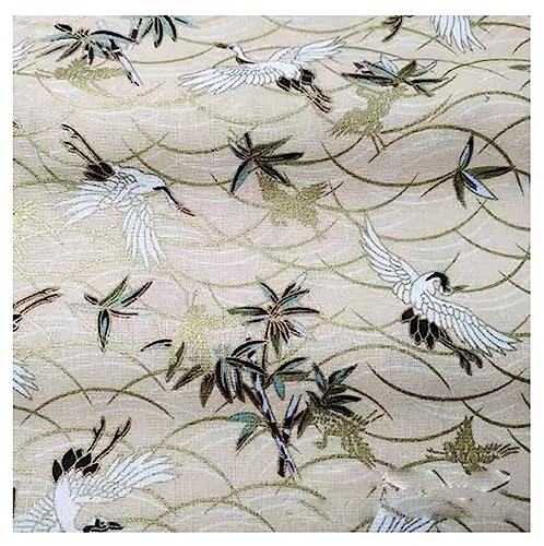 Egurs 100x150 cm Japanischer Stil Stoff Baumwolle Bronzing Baumwollstoff Meterware Patchwork zum Nähen Quilten DIY Kleidung Tischdecke Deko Beige-Kranich 1 Meter Egurs 100x150 cm Japanischer Stil Stoff Baumwolle Bronzing Baumwollstoff Meterware Patchwork zum Nähen Quilten DIY Kleidung Tischdecke Deko Beige-Kranich 1 Meter von Egurs