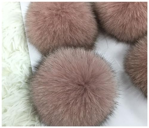 Egurs 2 Stücke Kunstfell Bommel Pompon Fellbommel Fuchspelz Flauschige Pompons Ball DIY Bunte Bommeln bälle für Mützen Tasche Schals Schlüsselanhänger Dekoration Zubehör,9cm Rosa 2 Stück von Egurs