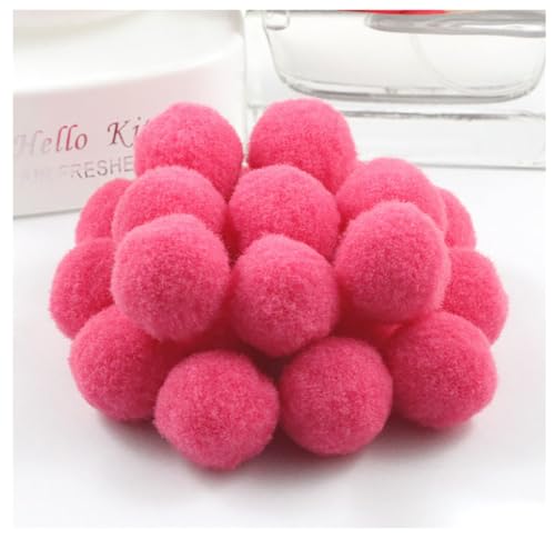 Egurs 200 Stück 3cm Pom poms Pompons zum Basteln Flauschige Bälle Hohe Elastische Kleine Pompons Plüsch Bälle 30mm Bunte Bommeln Bälle für DIY Kreative Handwerk Dekoration hellrosarot 200 Stück von Egurs