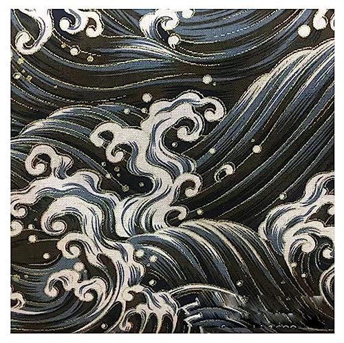 Egurs 200x150 cm Japanischer Stil Stoff Baumwolle Bronzing Baumwollstoff Meterware Patchwork zum Nähen Quilten DIY Kleidung Tischdecke Deko graue schwarz-Wellen 2 Meter Egurs 200x150 cm Japanischer Stil Stoff Baumwolle Bronzing Baumwollstoff Meterware Patchwork zum Nähen Quilten DIY Kleidung Tischdecke Deko graue schwarz-Wellen 2 Meter von Egurs