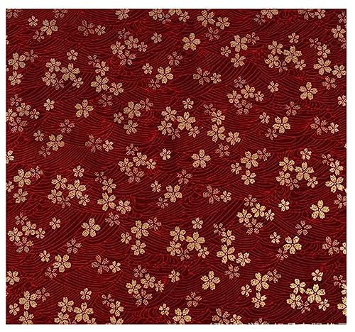 Egurs 200x150 cm Japanischer Stil Stoff Baumwolle Bronzing Baumwollstoff Meterware Patchwork zum Nähen Quilten DIY Kleidung Tischdecke Deko rot - Kirschblüte 2 Meter Egurs 200x150 cm Japanischer Stil Stoff Baumwolle Bronzing Baumwollstoff Meterware Patchwork zum Nähen Quilten DIY Kleidung Tischdecke Deko rot - Kirschblüte 2 Meter von Egurs