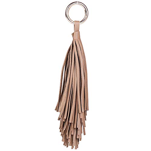 Egurs 21cm Leder Quasten Anhänger mit Spaltring Lange Troddel Anhänger für Schlüsselanhänger Ohrringe Handtasche Taschen Basteln DIY Dekoration Accessoire Braun von Egurs