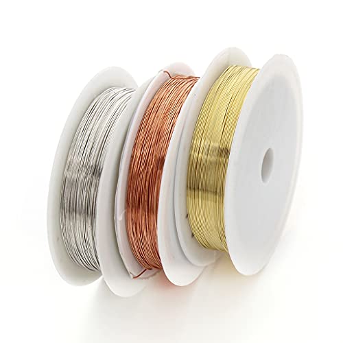 Egurs 3 Rollen Kupferdraht Schmuckdraht 0.3mm Basteldraht DIY Schmuck Faden zur Schmuckherstellung,Gold+Silber+Bronze Egurs 3 Rollen Kupferdraht Schmuckdraht 0.3mm Basteldraht DIY Schmuck Faden zur Schmuckherstellung,Gold+Silber+Bronze von Egurs
