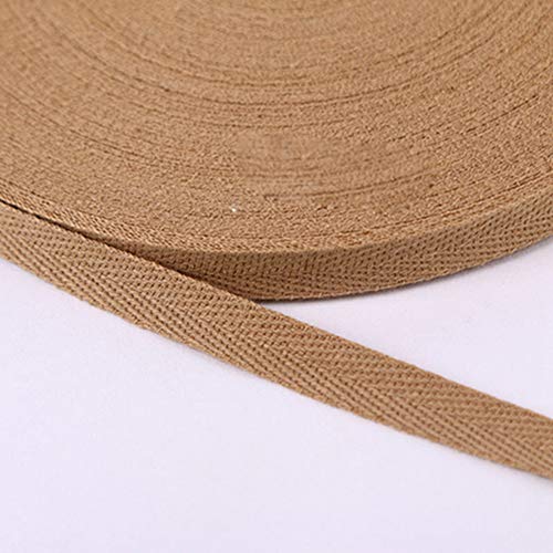 Egurs Baumwollband 50 Yard 20mm Köperband Twillband Schrägband aus 100% Baumwolle mit Fischgrätenmuster Nahtband zum Nähen Dekoband Nähenband für DIY Handwerk Kleidung Taschen Schuh Hut Khaki von Egurs