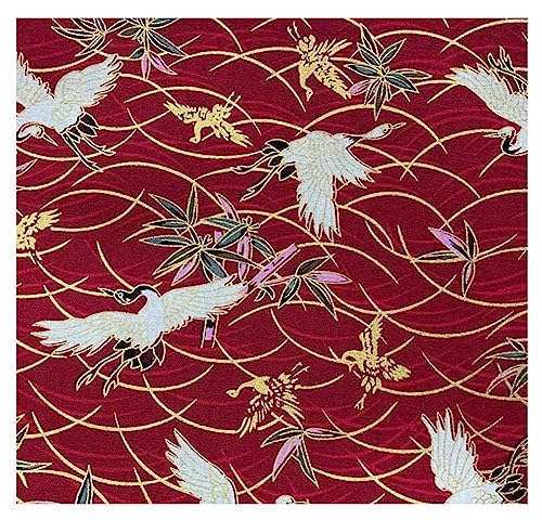 Egurs 500x150 cm Japanischer Stil Stoff Baumwolle Bronzing Baumwollstoff Meterware Patchwork zum Nähen Quilten DIY Kleidung Tischdecke Deko Roter-Kranich 5 Meter Egurs 500x150 cm Japanischer Stil Stoff Baumwolle Bronzing Baumwollstoff Meterware Patchwork zum Nähen Quilten DIY Kleidung Tischdecke Deko Roter-Kranich 5 Meter von Egurs