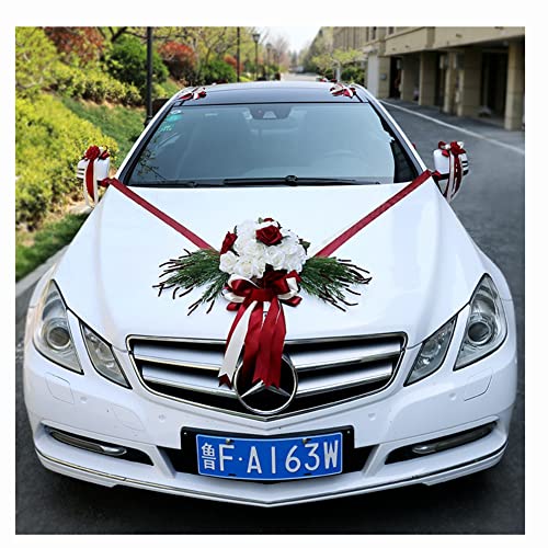 Egurs Autoschmuck Hochzeit Braut Paar Rose Deko Brautwagen Girlande Dekoration Hochzeitsauto Blume Schleife Auto Deko Ratan Hochzeit Romantische Atmosphäre weiß + weinrot Egurs Autoschmuck Hochzeit Braut Paar Rose Deko Brautwagen Girlande Dekoration Hochzeitsauto Blume Schleife Auto Deko Ratan Hochzeit Romantische Atmosphäre weiß + weinrot von Egurs