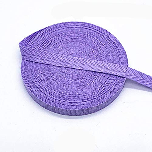 Egurs Bunt Gurtband aus Baumwolle 45m x 10mm Weich Gewebt Twill-Band Baumwollband Baumwollkordel Schrägband Köperband Twillband Fischgräten-Bänder zum Nähen Dekoband Nähenband Lavendel von Egurs