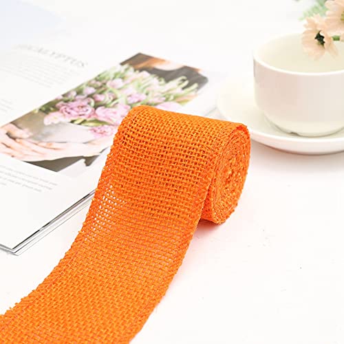 Egurs Juteband Natur Dekoband Sackleinen Band Bunte Jute Deko Band 2Meter x6cm Geschenkband Stoffband für Hochzeit Party Orange Egurs Juteband Natur Dekoband Sackleinen Band Bunte Jute Deko Band 2Meter x6cm Geschenkband Stoffband für Hochzeit Party Orange von Egurs
