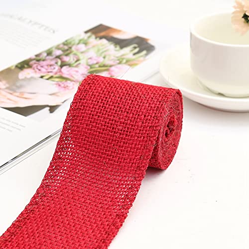 Egurs Juteband Natur Dekoband Sackleinen Band Bunte Jute Deko Band 2Meter x6cm Geschenkband Stoffband für Hochzeit Party rot Egurs Juteband Natur Dekoband Sackleinen Band Bunte Jute Deko Band 2Meter x6cm Geschenkband Stoffband für Hochzeit Party rot von Egurs