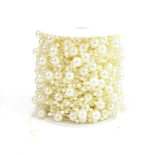 Egurs Perlengirlande 30m/Rollen Hochzeit Dekoration Perlenband Perlenkette Geschenkband Dekoband für Hochzeits Partydeko Geburtstag Taufe Tisch Deko DIY Handwerk Braut Haarschmuck Brautstrauß Beige Egurs Perlengirlande 30m/Rollen Hochzeit Dekoration Perlenband Perlenkette Geschenkband Dekoband für Hochzeits Partydeko Geburtstag Taufe Tisch Deko DIY Handwerk Braut Haarschmuck Brautstrauß Beige von Egurs