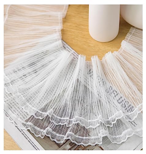 Egurs Plissee Spitzenbordüre Doppelschicht 16cm Breite Rüschenborte Spitzenband Gerafft Mesh Tüll Stoff Spitzenstoffborte Besatz Bekleidungs Vorhänge Rock DIY Dekoration zubehör Weiß 10 Yard Egurs Plissee Spitzenbordüre Doppelschicht 16cm Breite Rüschenborte Spitzenband Gerafft Mesh Tüll Stoff Spitzenstoffborte Besatz Bekleidungs Vorhänge Rock DIY Dekoration zubehör Weiß 10 Yard von Egurs