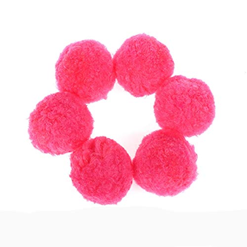 Egurs Pompons,60 Stück 50mm Bunte Pom Pom Flaumigen Pompon Ball für Handwerk Puppen DIY Dekoration Rose Red von Egurs