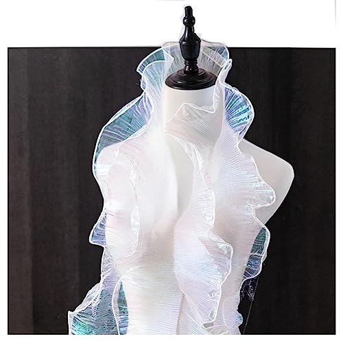 Egurs Rüschenborte 12cm Breite Plissee Organza Spitzenband Geraffte Spitzenborte Plissierter Organza Stoff Tüll Besatz Rüschen Spitzenbordüre Rüschenstoff Nähen Kleid DIY Deko Weiß 1# 10 Yard Egurs Rüschenborte 12cm Breite Plissee Organza Spitzenband Geraffte Spitzenborte Plissierter Organza Stoff Tüll Besatz Rüschen Spitzenbordüre Rüschenstoff Nähen Kleid DIY Deko Weiß 1# 10 Yard von Egurs
