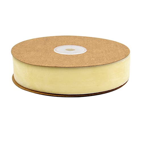 Egurs Samtband 10 Meter/Rollen 25mm Dekoband Geschenkband aus Samt Schleifenband zum Deko Zierborte Borte Band Schmuckband DIY Crafts Dekoration Samtborte Beige 25mm von Egurs