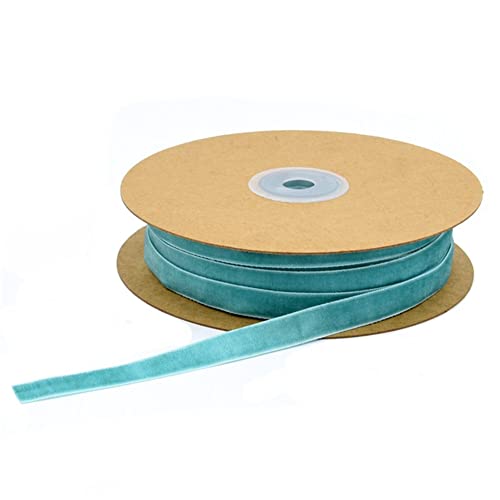 Egurs Samtband 20 Meter/Rollen 10mm Dekoband Geschenkband aus Samt Schleifenband zum Deko Zierborte Borte Band Schmuckband DIY Crafts Dekoration Samtborte blau 10mm von Egurs
