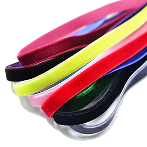 Egurs Samtband 30 Farben 60 Yard 10mm Sortiert Farben Samtborte Schleifenband Zierband Samt Schmuckband Zierborte Borte Band Geschenkband Verpackung Handwerk Deko 60 Yard von Egurs