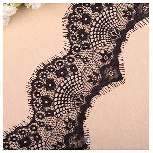 Egurs Spitzenbordüre Spitzenborte 9.5cm x 3m Spitze Blume Borte Zierband Hochzeit lace Trim Deko Band für Geschenkverpackung Hochzeit Party Tischdeko DIY Handwerk Geschenkband Schwarz von Egurs