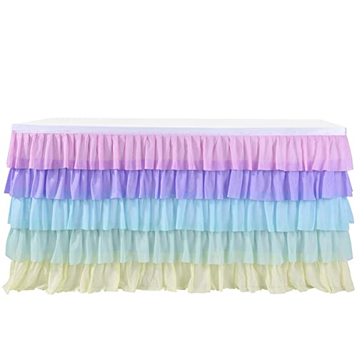 Egurs Tischrock 5 Schichten Romantische Tüll Tisch Rock Tischdekoration für Party Hochzeit Geburtstagsfeier Baby Dusche Babyparty Valentinstag Dekoration Farbe 1.83m*0.77m Egurs Tischrock 5 Schichten Romantische Tüll Tisch Rock Tischdekoration für Party Hochzeit Geburtstagsfeier Baby Dusche Babyparty Valentinstag Dekoration Farbe 1.83m*0.77m von Egurs