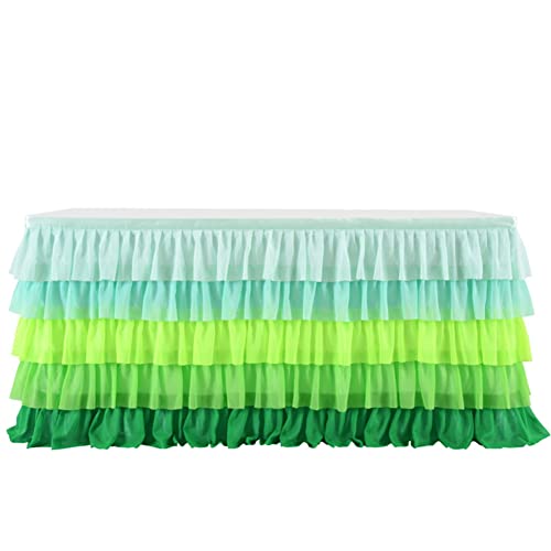 Egurs Tischrock 5 Schichten Romantische Tüll Tisch Rock Tischdekoration für Party Hochzeit Geburtstagsfeier Baby Dusche Babyparty Valentinstag Dekoration Grün 1.83m*0.77m Egurs Tischrock 5 Schichten Romantische Tüll Tisch Rock Tischdekoration für Party Hochzeit Geburtstagsfeier Baby Dusche Babyparty Valentinstag Dekoration Grün 1.83m*0.77m von Egurs