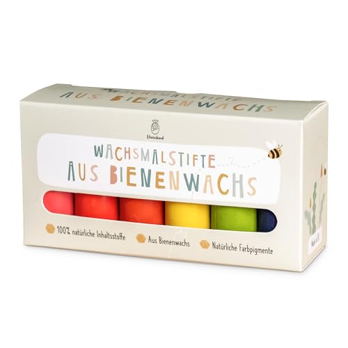 Ehrenkind® Wachsmalstifte aus Bienenwachs | 12er Pack | 100% natürlich Buntstifte | Öko Stifte für Kleinkinder ab 1 Jahr | sicher in Lebensmittelqualität | Made in EU | Malstifte von Ehrenkind