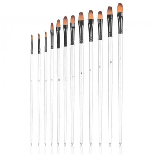 12-Teiliger Satz der Weißen Pol Ölmalerei Pinsel, Nylonhaarbürsten, Aquarellbürsten, Ölmalerei Pinsel, Nagelkreisformbürsten 12-Teiliger Satz der Weißen Pol Ölmalerei Pinsel, Nylonhaarbürsten, Aquarellbürsten, Ölmalerei Pinsel, Nagelkreisformbürsten von Ehuihuan
