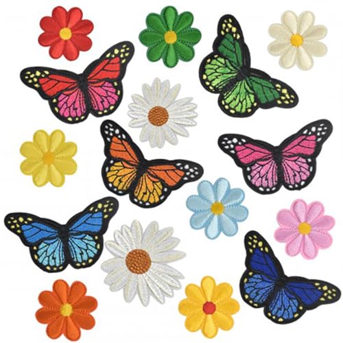 16stüCk BüGelflicken, Patches Gestickte AufnäHer, Flicken Zum AufbüGeln Blumen, Schmetterlingsmuster, BüGelbilder FüR Textilien Geeignet FüR Jeans, Hemden, HüTe, MäNtel, Taschen AufbüGelbare AufnäHer 16stüCk BüGelflicken, Patches Gestickte AufnäHer, Flicken Zum AufbüGeln Blumen, Schmetterlingsmuster, BüGelbilder FüR Textilien Geeignet FüR Jeans, Hemden, HüTe, MäNtel, Taschen AufbüGelbare AufnäHer von Ehuihuan