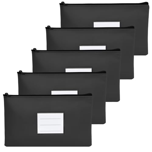5 Pcs Dokumentenmappe A5, Geldtasche Banktasche Leder, Geldscheine Aufbewahrung, Geldscheintasche Klein mit Reißverschluss und Fenster, Dokumententasche Wasserdicht, Geldmappe Schule Business (Set B) 5 Pcs Dokumentenmappe A5, Geldtasche Banktasche Leder, Geldscheine Aufbewahrung, Geldscheintasche Klein mit Reißverschluss und Fenster, Dokumententasche Wasserdicht, Geldmappe Schule Business (Set B) von Ehuihuan