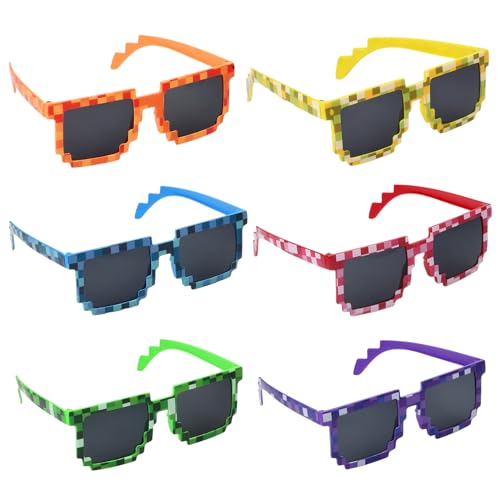 6er Witzige Pixel Sonnenbrillen - Thug Life Sonnenbrille für Erwachsene und Kinder - Mosaikgläser Brille für Lustige Partybrille - Pixel Geburtstag Mitgebsel für Reisen,Themenpartys,Konzerte,Partys 6er Witzige Pixel Sonnenbrillen - Thug Life Sonnenbrille für Erwachsene und Kinder - Mosaikgläser Brille für Lustige Partybrille - Pixel Geburtstag Mitgebsel für Reisen,Themenpartys,Konzerte,Partys von Ehuihuan