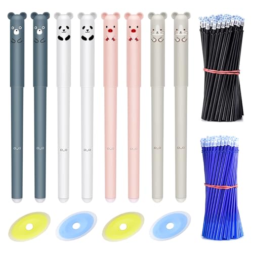 52 Stück Radierbarer Kugelschreiber, Löschbarer Gelstift Cartoon Tierdesign Tintenroller für Schüler, Einschließlich 40 Nachfüllungen und 4 Radiergummis, Ideal für Schule und Büro, Schwarze und Blaue 52 Stück Radierbarer Kugelschreiber, Löschbarer Gelstift Cartoon Tierdesign Tintenroller für Schüler, Einschließlich 40 Nachfüllungen und 4 Radiergummis, Ideal für Schule und Büro, Schwarze und Blaue von Eiaigky