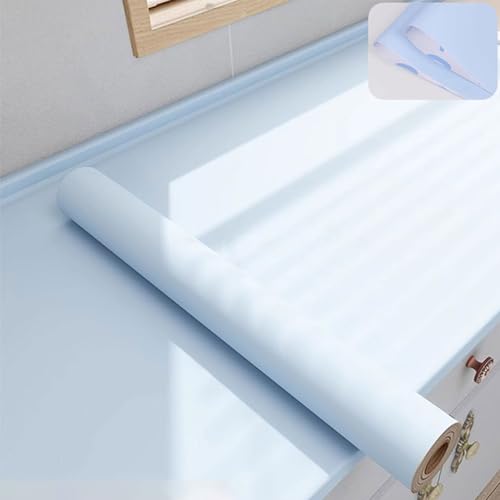 Eiauiuo Tischfolie Selbstklebende Klebefolie für Tischdecke PVC Möbelfolie Matt Möbelaufkleber Tapete Dekofolie Schutzfolie Wasserdicht Tischaufkleber Tischunterlage Türfolie(Blau,80x200cm) von Eiauiuo