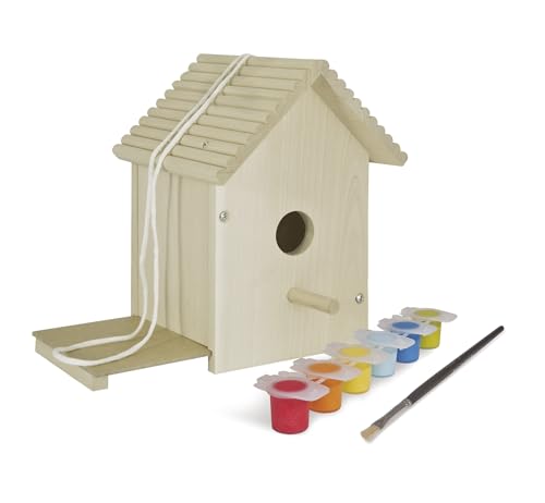 Eichhorn 100004581 Outdoor Vogelhaus aus Holz, zum Zusammenbauen und Bemalen, Inkl. Pinsel und Farben, 14x14x24cm Lindenholz, DIY Eichhorn 100004581 Outdoor Vogelhaus aus Holz, zum Zusammenbauen und Bemalen, Inkl. Pinsel und Farben, 14x14x24cm Lindenholz, DIY von Eichhorn
