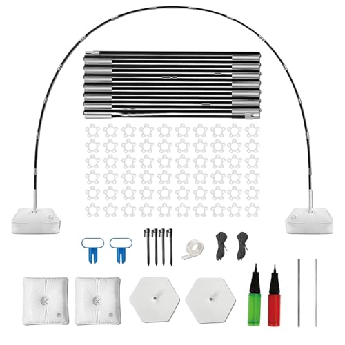 Ballonbogen-Set mit wasserbefüllbarer Basis und Faserstangen, 3 m verstellbares Ballonbogen-Ständer-Set (2,7 m hoch und 3 m breit), Ballonbogenständer mit Basis für Hochzeiten, Abschlussfeiern, von Eidoct